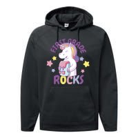 First Grade Rocks Unicorn Back To School Performance Fleece Hoodie