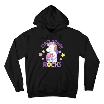 First Grade Rocks Unicorn Back To School Hoodie