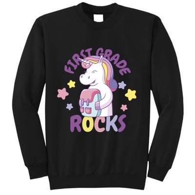 First Grade Rocks Unicorn Back To School Sweatshirt
