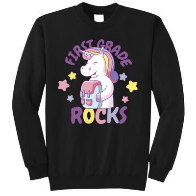 First Grade Rocks Unicorn Back To School Sweatshirt