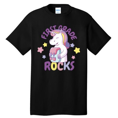 First Grade Rocks Unicorn Back To School Tall T-Shirt