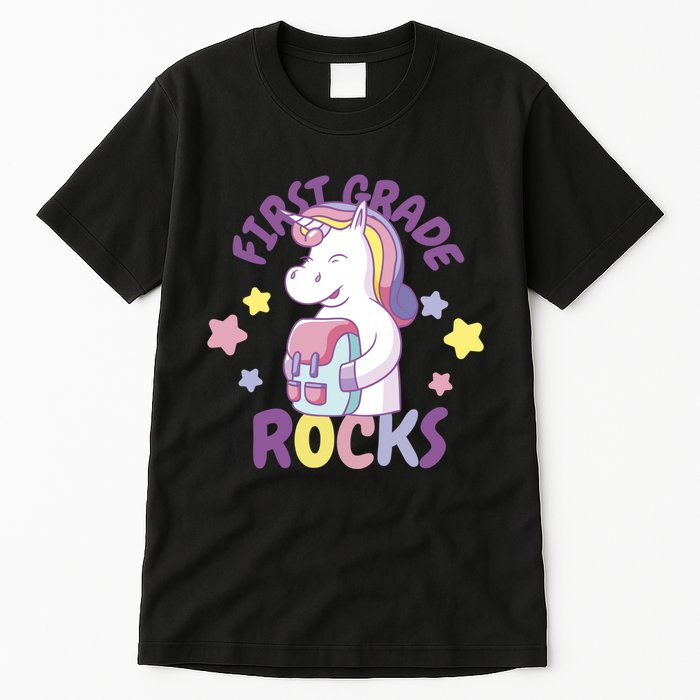 First Grade Rocks Unicorn Back To School Tall T-Shirt