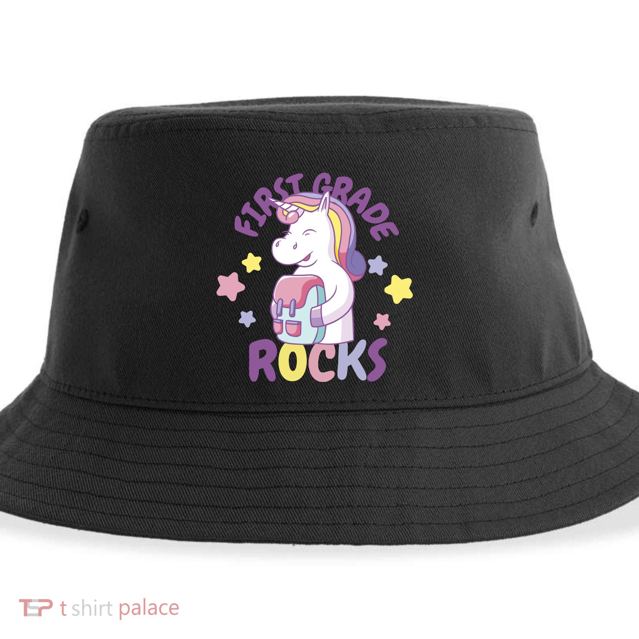 First Grade Rocks Unicorn Back To School Sustainable Bucket Hat