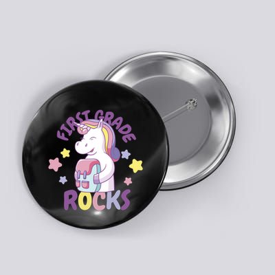 First Grade Rocks Unicorn Back To School Button