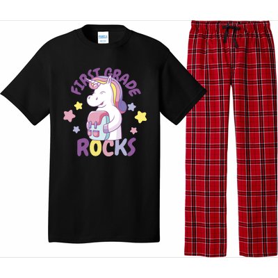 First Grade Rocks Unicorn Back To School Pajama Set