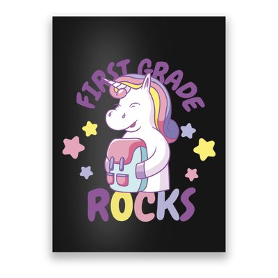 First Grade Rocks Unicorn Back To School Poster