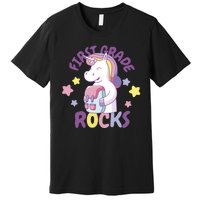 First Grade Rocks Unicorn Back To School Premium T-Shirt