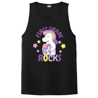 First Grade Rocks Unicorn Back To School PosiCharge Competitor Tank