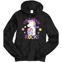 First Grade Rocks Unicorn Back To School Tie Dye Hoodie