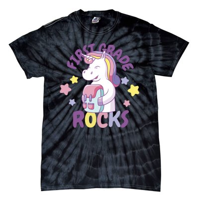 First Grade Rocks Unicorn Back To School Tie-Dye T-Shirt