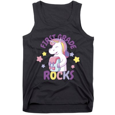 First Grade Rocks Unicorn Back To School Tank Top