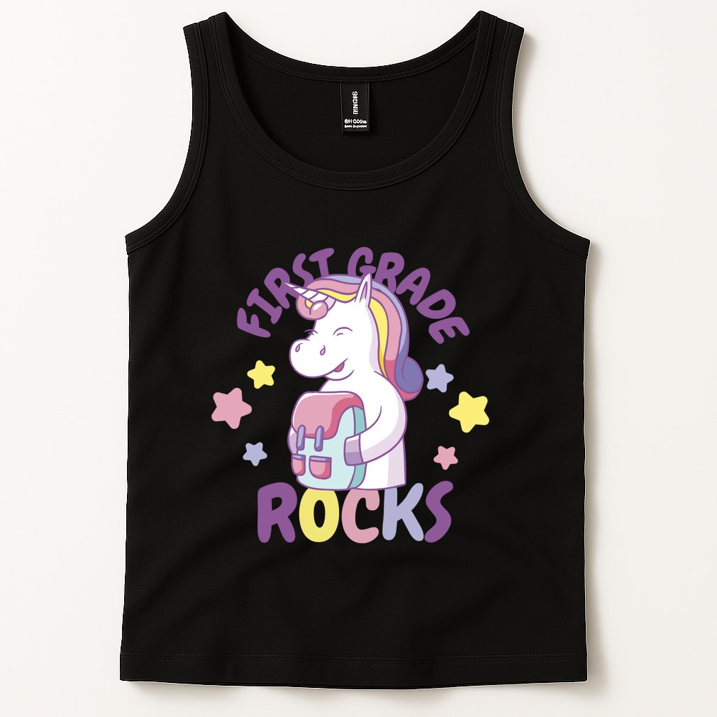 First Grade Rocks Unicorn Back To School Tank Top