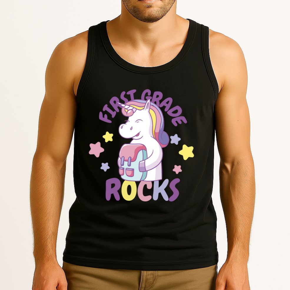 First Grade Rocks Unicorn Back To School Tank Top