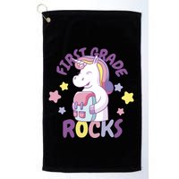 First Grade Rocks Unicorn Back To School Golf Towel