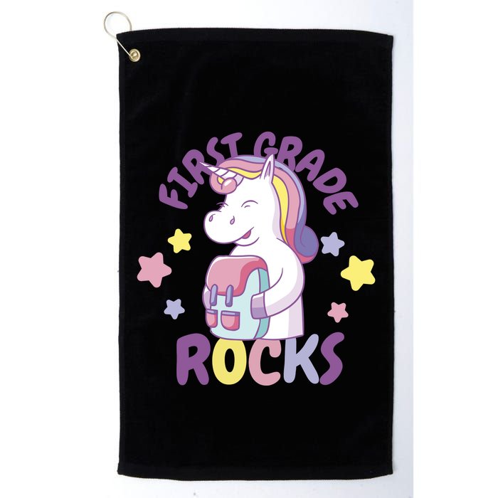First Grade Rocks Unicorn Back To School Golf Towel