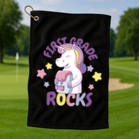 First Grade Rocks Unicorn Back To School Golf Towel