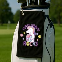 First Grade Rocks Unicorn Back To School Golf Towel