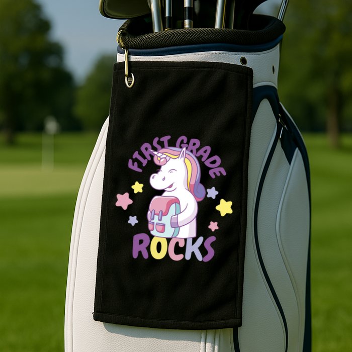 First Grade Rocks Unicorn Back To School Golf Towel