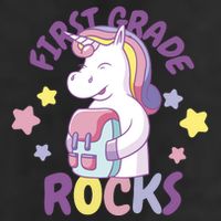 First Grade Rocks Unicorn Back To School Golf Towel