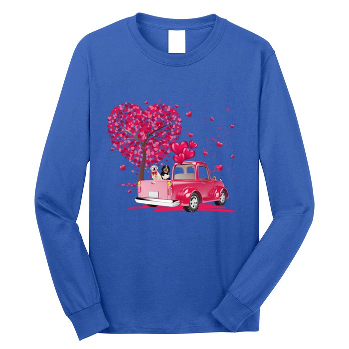 Fun Golden Retriever Gift Truck Happy Valentine's Day Gift Great Gift Long Sleeve Shirt