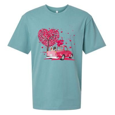 Fun Golden Retriever Gift Truck Happy Valentine's Day Gift Great Gift Sueded Cloud Jersey T-Shirt