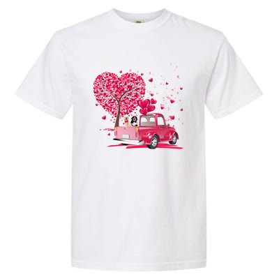 Fun Golden Retriever Gift Truck Happy Valentine's Day Gift Great Gift Garment-Dyed Heavyweight T-Shirt