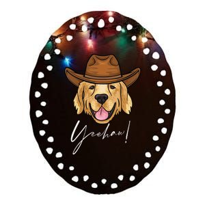 Funny Golden Retriever, Golden Retriever, Dog Lover, Dog Ceramic Oval Ornament