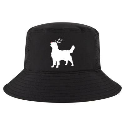Funny Golden Retriever Dog Christmas Reindeer Antlers Xmas Meaningful Gift Cool Comfort Performance Bucket Hat