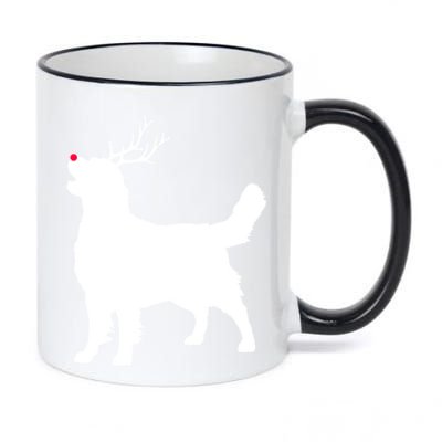 Funny Golden Retriever Dog Christmas Reindeer Antlers Xmas Meaningful Gift 11oz Black Color Changing Mug