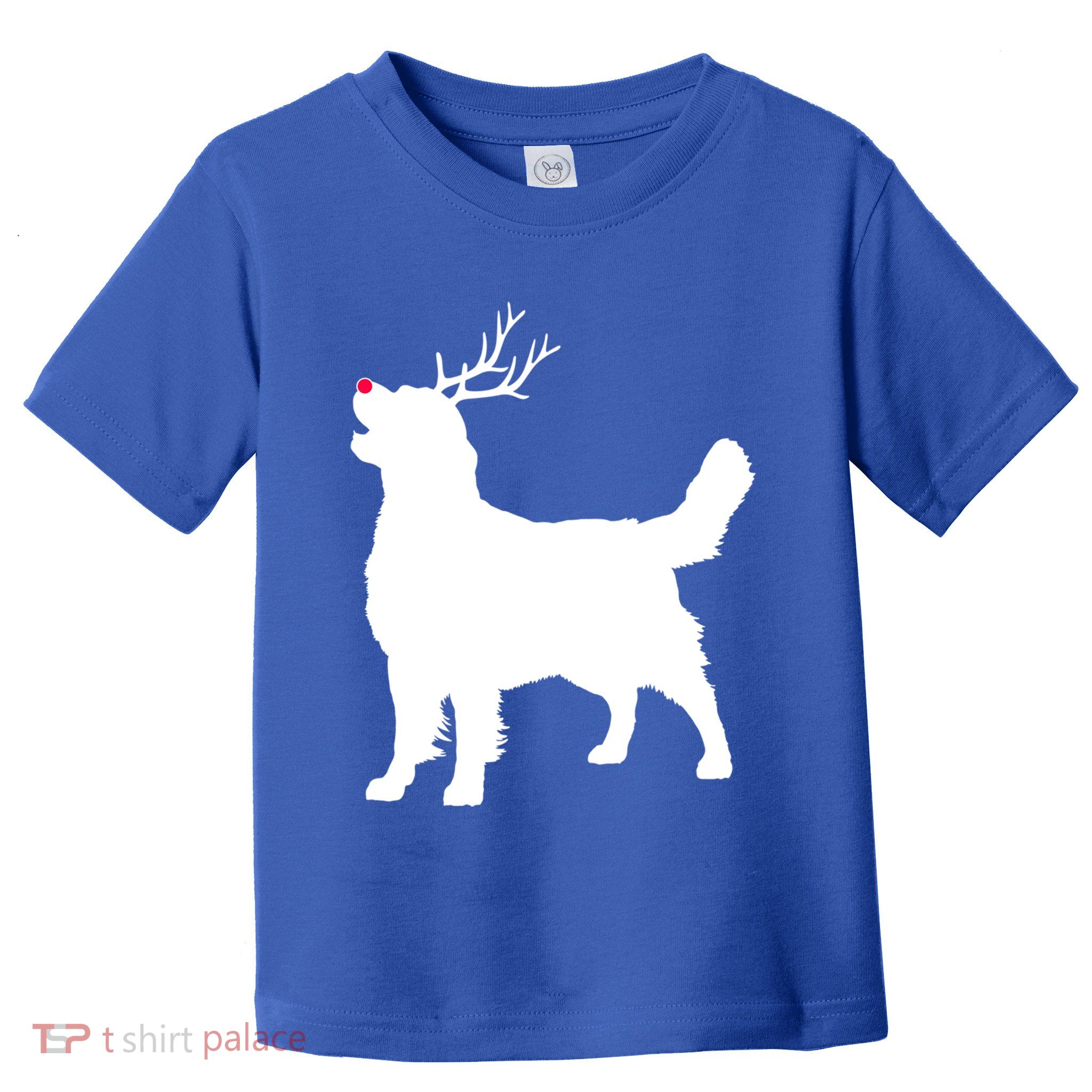 Funny Golden Retriever Dog Christmas Reindeer Antlers Xmas Meaningful Gift Toddler T-Shirt