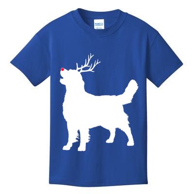 Funny Golden Retriever Dog Christmas Reindeer Antlers Xmas Meaningful Gift Kids T-Shirt