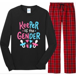 Funny Gender Reveal Keeper Of The Gender Long Sleeve Pajama Set