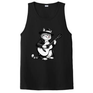 Funny Guitar Rock Cat Playing Guitar Cat For PosiCharge Competitor Tank