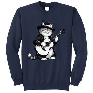 Funny Guitar Rock Cat Playing Guitar Cat For Sweatshirt