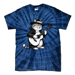 Funny Guitar Rock Cat Playing Guitar Cat For Tie-Dye T-Shirt