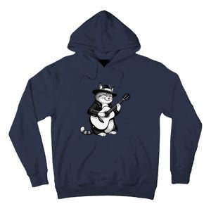 Funny Guitar Rock Cat Playing Guitar Cat For Tall Hoodie