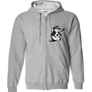 Funny Guitar Rock Cat Playing Guitar Cat For Full Zip Hoodie