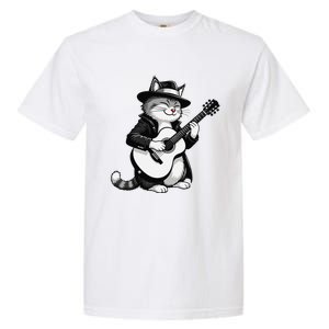 Funny Guitar Rock Cat Playing Guitar Cat For Garment-Dyed Heavyweight T-Shirt