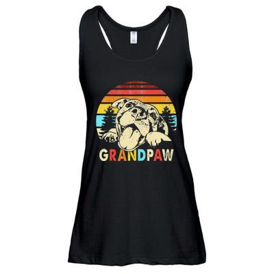 Funny Grandpaw Retro Vintage Pitbull Lovers Grandparents Day Ladies Essential Flowy Tank