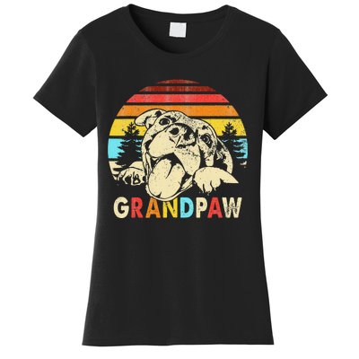 Funny Grandpaw Retro Vintage Pitbull Lovers Grandparents Day Women's T-Shirt