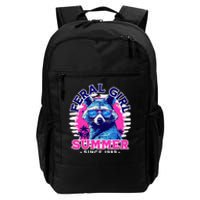 Feral Girl Racoon Summer Beach Sun Vibes Unhinged Daily Commute Backpack