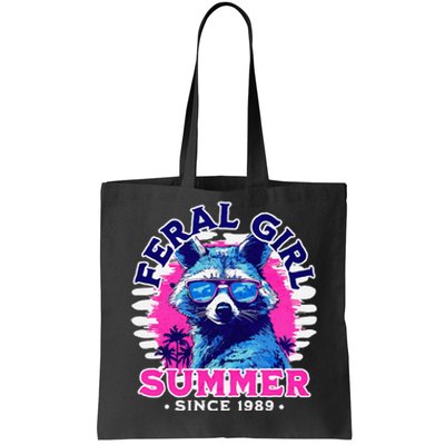 Feral Girl Racoon Summer Beach Sun Vibes Unhinged Tote Bag