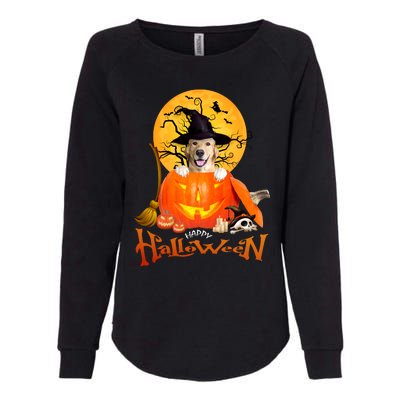 Funny Golden Retriever Dog Spooky Halloween Womens California Wash Sweatshirt