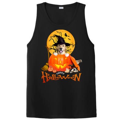 Funny Golden Retriever Dog Spooky Halloween PosiCharge Competitor Tank