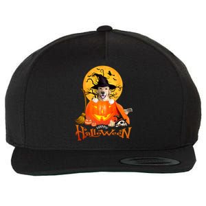 Funny Golden Retriever Dog Spooky Halloween Wool Snapback Cap