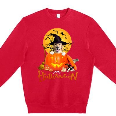 Funny Golden Retriever Dog Spooky Halloween Premium Crewneck Sweatshirt