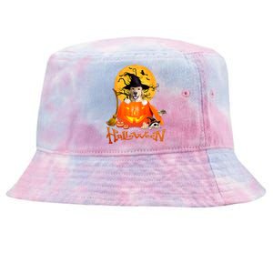 Funny Golden Retriever Dog Spooky Halloween Tie-Dyed Bucket Hat