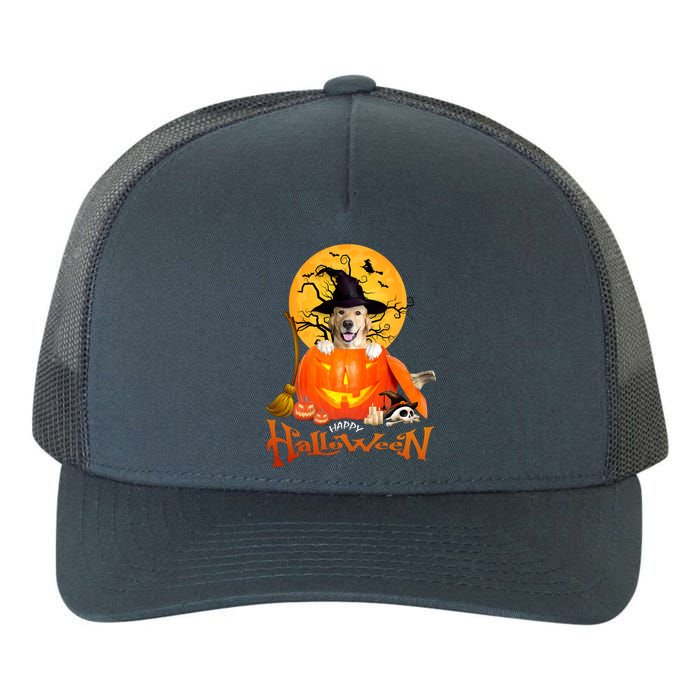 Funny Golden Retriever Dog Spooky Halloween Yupoong Adult 5-Panel Trucker Hat