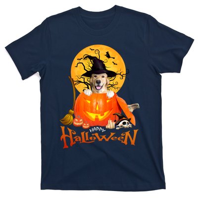 Funny Golden Retriever Dog Spooky Halloween T-Shirt