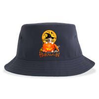 Funny Golden Retriever Dog Spooky Halloween Sustainable Bucket Hat